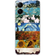 Mobilpad Redmi 13C Uyumlu Van Gogh Desenli Şeffaf Telefon Kılıfı