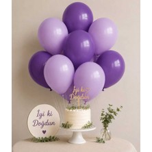 Partixa Mor & Lila Lateks Balon Seti 10'lu – 5 Mor 5 Lila Doğum Günü Parti Balon Seti