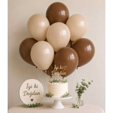 Partixa Kahverengi & Latte Lateks Balon Seti 10'lu – 5 Latte 5 Kahverengi Doğum Günü Parti Balon Seti