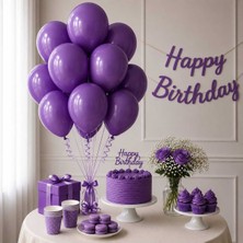 Partixa Latex Balon Seti 10'lu-Mor