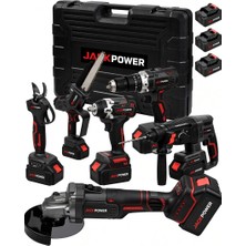 Jackpower 988VP Brushless 6'lı Set Şarjlı Hilti Şarjlı Taşlama Şarjlı Darbeli Matkap Makas&testere 3200W Güçlü Elektrikli Kırıcı
