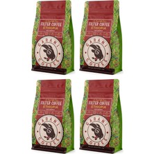 Garani Ethiopia Filtre Kahve Seti 4 x 250 G 1000 G Öğütülmüş Orta Kavrum %100 Arabica French Press