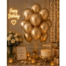 Partixa Krom Gold 10'lu Balon Demeti - Doğum Günü Balon Seti
