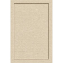 Kartela Halı Sisal Görünümlü Minimal Çerçeveli Halı Bej Kaymaz Taban Makinede Yıkanabilir 60x90 cm