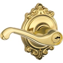 Kawin Schlage F51A Fla 605 Brk Flair Lever Brookshire Trim Anahtarlı Giriş Kilidi, Parlak Pirinç