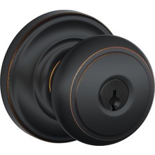 Kawin Schlage F51A Lat 716 Col Enlem Kolu Collins Trim Anahtarlı Giriş Kilidi, Eskitilmiş Bronz