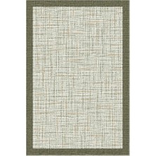 Kartela Halı Jüt Görünümlü Kalın Çerçeveli Halı Adaçayı Yeşili Kaymaz Taban 60x90 cm
