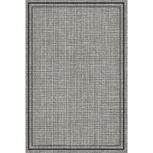 Kartela Halı Jüt Görünümlü Çift Çerçeveli Halı Antrasit Kaymaz Taban Makinede Yıkanabilir 60x90 cm