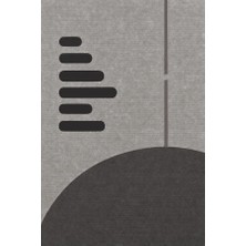 Kartela Halı Aralık Minimal Modern Halı Antrasit Kaymaz Taban Makinede Yıkanabilir 60x90 cm