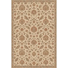 Kartela Halı Madalyonsuz Vintage İran Desenli Halı Bej Kaymaz Taban Makinede Yıkanabilir 60x90 cm