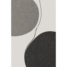 Kartela Halı Denge Soyut Modern Halı Antrasit Kaymaz Taban Makinede Yıkanabilir 60x90 cm