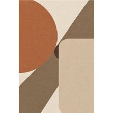 Kartela Halı Kesişim Geometrik Modern Halı Bej Kaymaz Taban Makinede Yıkanabilir 60x90 cm