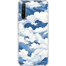 Mobilpad Redmi Note 8 Uyumlu Dalgalar Desenli Şeffaf Telefon Kılıfı