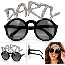 Magicool Gümüş Simli Party Yazılı Parti Gözlüğü