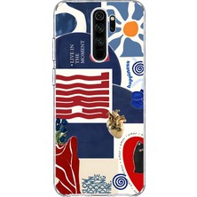 Mobilpad Redmi Note 8 Pro Uyumlu Chill Desenli Şeffaf Telefon Kılıfı