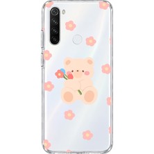 Mobilpad Redmi Note 8 Uyumlu Sevimli Ayıcık Desenli Şeffaf Telefon Kılıfı