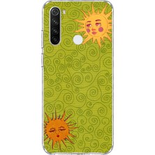Mobilpad Redmi Note 8 Uyumlu Güneş Desenli Şeffaf Telefon Kılıfı