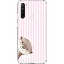 Mobilpad Redmi Note 8 Uyumlu Sevimli Su Samuru Desenli Şeffaf Telefon Kılıfı