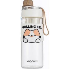 Odea 600 ml Rahat Içim (Pipetsiz) Çevir Aç Kapak Taşıma Kulplu Çocuk Su Matarası -VGN2020NEW600ML
