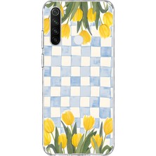 Mobilpad Redmi Note 8 Uyumlu Laleler Desenli Şeffaf Telefon Kılıfı
