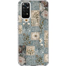 Mobilpad Redmi Note 11/11S Uyumlu Vintage Çiçekler Desenli Şeffaf Telefon Kılıfı