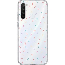 Mobilpad Redmi Note 8 Uyumlu Şekiller Desenli Şeffaf Telefon Kılıfı