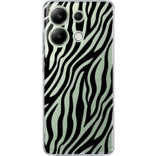 Mobilpad Redmi Note 13 4g Uyumlu Zebra Desenli Şeffaf Telefon Kılıfı