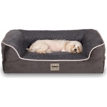 Jungolica Sezar Kedi ve Köpek Yatağı Antrasit 55X75 Cm, Ortopedik VISCO,%100 Su Geçirmez Alez, Çıkarılabilir Yıkanabilir Kılıf, Yan Destekli, Kaydırma