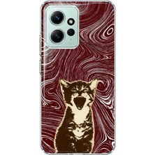 Mobilpad Redmi Note 12 4g Uyumlu Kedi Desenli Şeffaf Telefon Kılıfı