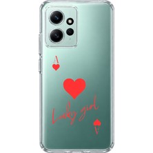 Mobilpad Redmi Note 12 4g Uyumlu Lucky Girl Desenli Şeffaf Telefon Kılıfı