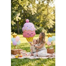 Partixa Külah Dondurma Figürlü Pembe Folyo Balon Kız Çocuk Doğum Günü Ice Cream Konsept Parti Süsleme
