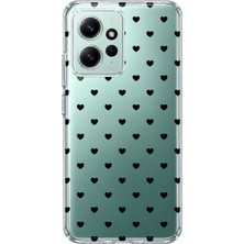 Mobilpad Redmi Note 12 4g Uyumlu Minik Kalpler Desenli Şeffaf Telefon Kılıfı