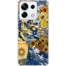 Mobilpad Redmi Note 13 Pro 5g Uyumlu Van Gogh Kolaj Desenli Şeffaf Telefon Kılıfı