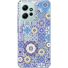 Mobilpad Redmi Note 12 4g Uyumlu Mozaik Desenli Şeffaf Telefon Kılıfı
