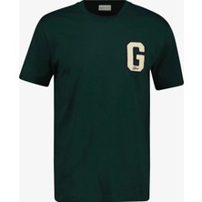 Gant Erkek Yeşil Regular Fit Bisiklet Yaka Logolu T-Shirt
