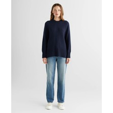 Gant Kadın Mavi Straight Fit Jean Pantolon