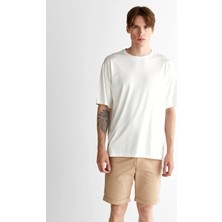 Gant Erkek Krem Relaxed Fit Bisiklet Yaka Logolu T-Shirt