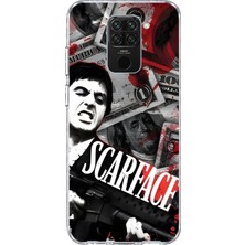 Mobilpad Redmi Note 9 Uyumlu Scarface Desenli Şeffaf Telefon Kılıfı