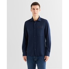 Gant Erkek Lacivert Regular Fit Logolu Gömlek