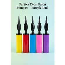 25 cm Manuel El Pompası – Hızlı ve Pratik Balon Şişirme Pompası, Karışık Renk, Parti ve Organizasyon Için Dayanıklı El Pompası