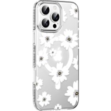 Joko Apple iPhone 16 Pro Max Uyumlu Floral Magsafe Kapak - Beyaz