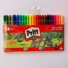 Keçeli Kalem Seti, 24 Renk, Yıkanabilir, Felt Tip Pens