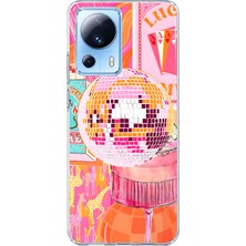 Mobilpad Xiaomi Mi 13 Lite Uyumlu Lucky Kolaj Desenli Şeffaf Telefon Kılıfı