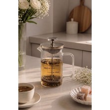 Metal Kapaklı Filtre Kahve ve Bitki Çayı Demliği French Press 350 ml - THN76233