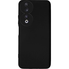 Honor 90 ile Uyumlu Kılıf Ince Sıvı Silikon Tam Koruma Yumuşak Jel Silikon Kapak - Siyah