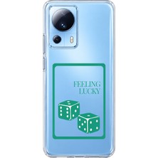 Mobilpad Xiaomi Mi 13 Lite Uyumlu Feeling Lucky Desenli Şeffaf Telefon Kılıfı