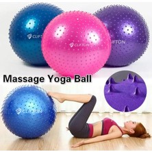 Dikenli Yoga Pilates Aerobik Jimnastik Topu 65 cm + Pompa, Tek Ebat, DKNLİPEMBE65, Pembe