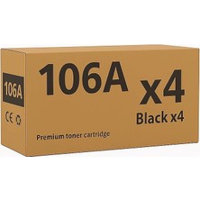 Muadil W1106A 106A (106) Laser Toner Siyah Çipli 4'lü Paket Set Hp Uyumlu M107A/ Mfp 135W/ Mfp M137/ Mfp 138/MFP 135A/MFP 135W/MFP 137FNW/M 107A/M 107