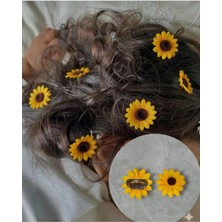 Ayçiçeği 6 Adet Çıtçıtlı Bebek Klipsi, Sarı, Kız Bebek Tokası