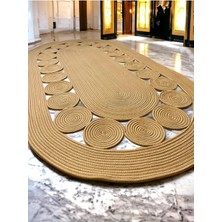Jüt Hasırlı El Örgüsü Kilim Jüt 80 x 250